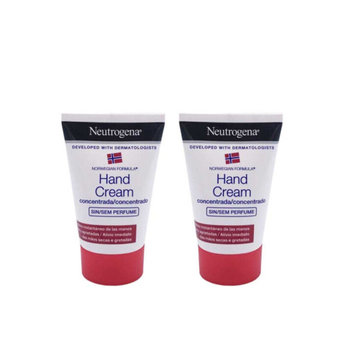 neutrogena concentrated hand cream fragrance free 50ml x2 new