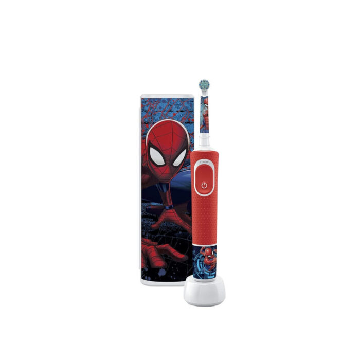 oral b kids 3 years electric toothbrush spider man travel case 2